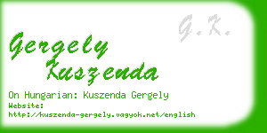 gergely kuszenda business card